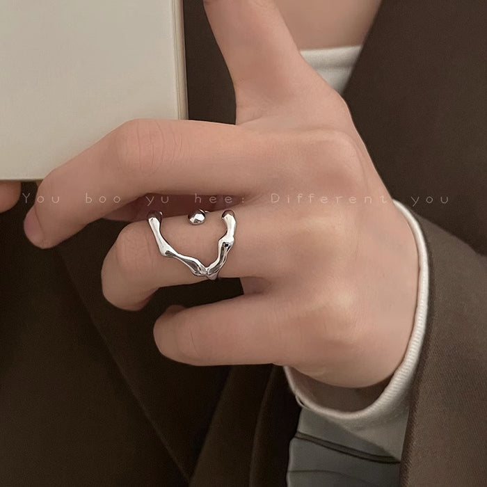 Wholesale Retro pearl ring, female personality trend, square opening ring, personality temperament, index finger
