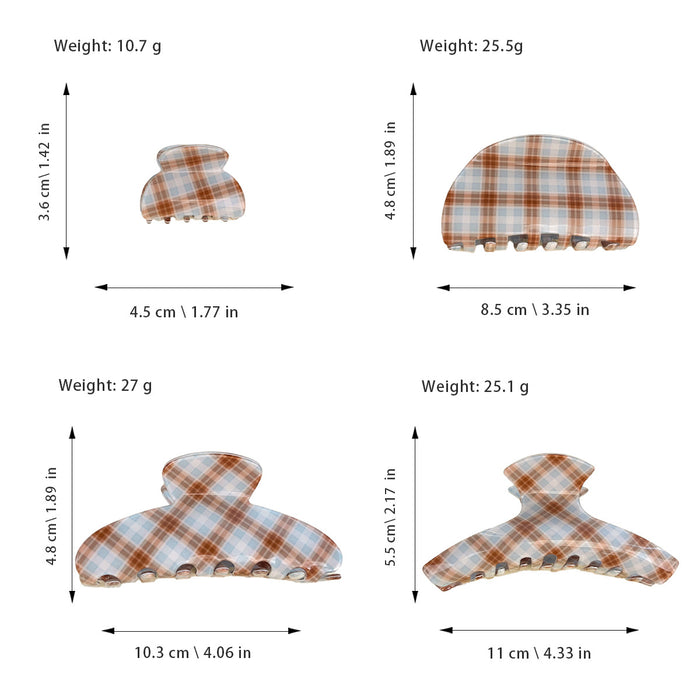 Wholesale PVC Plaid Claw Hair Clip - Retro Fashion Accessory