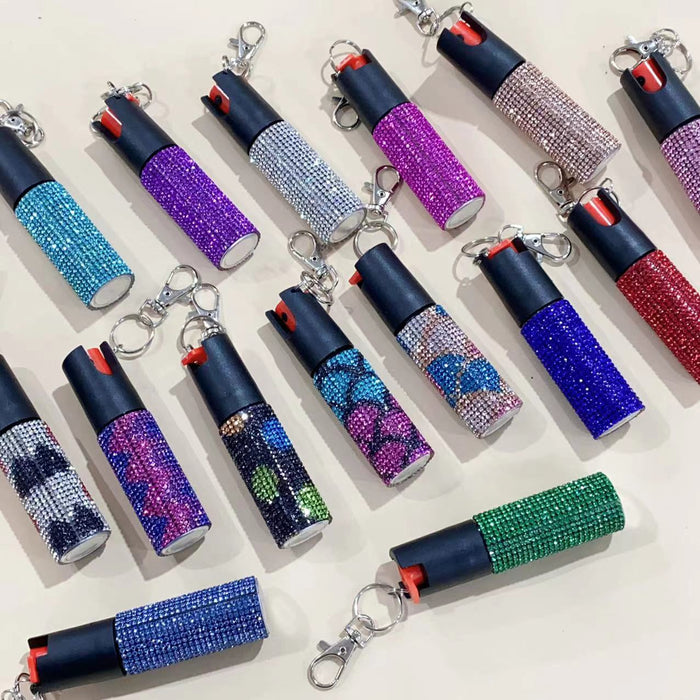 Wholesale Plastic Diamond Inlaid Portable Press Type Keychain JDC-KC-ZY013