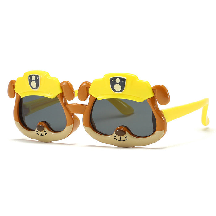 Wholesale Cartoon shaped children's polarized sunglasses, outdoor UV resistant sunshade glasses, silicone glasses