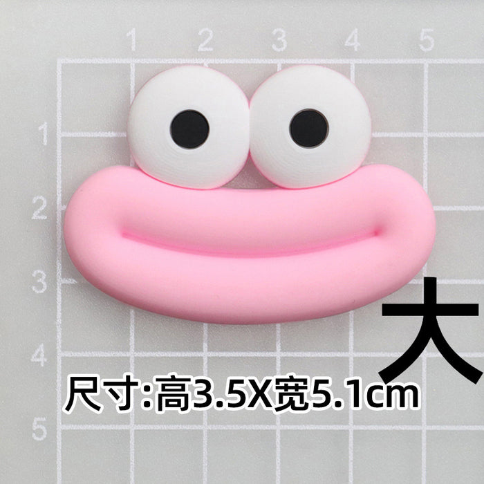 Wholesale 5pcs Big Small size cartoon sausage mouth eyes charger protective cover plush toy hairpin phone case accessories