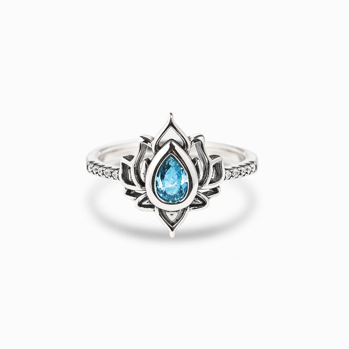 Wholesale New Alloy Flower Geometric Water Drop Ring Jewelry Premium