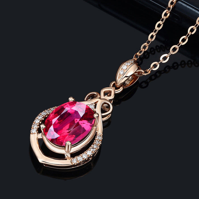 Wholesale Necklace Copper Simulated Tourmaline Pendant  JDC-NE-JKL007