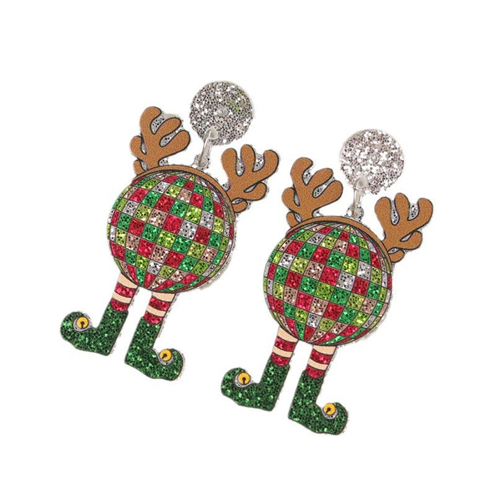 Wholesale Cartoon Christmas Series Elk Gloves Acrylic Earrings Exaggerated Design Earrings