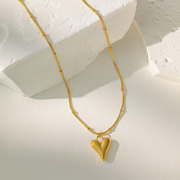 Wholesale  Clavicle Chain Necklace Peach Heart Ornaments