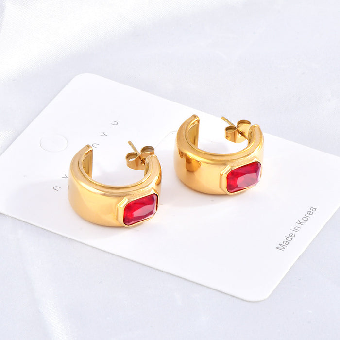 Wholesale Stainless Steel Earrings with Zircon