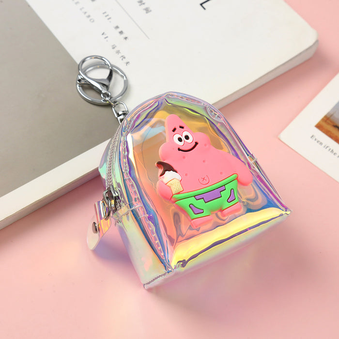 Wholesale PU Cartoon Laser Coin Purse Keychain JDC-KC-YiK012