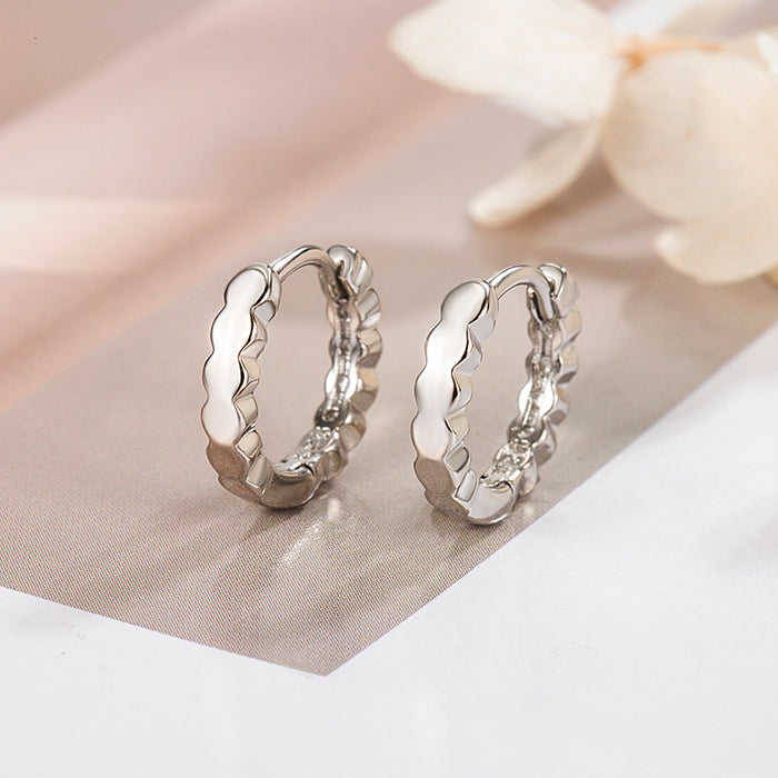 Wholesale Light luxury, minimalist, niche design, exquisite ear loops, hexagonal cut earrings, high-end feel