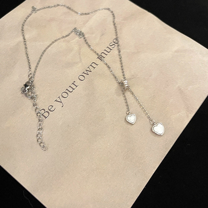 Wholesale Temperament Dripping Oil Love Tassel Pendant Necklace Light Luxury Fashion Clavicle Chain Accessories Neck Chain