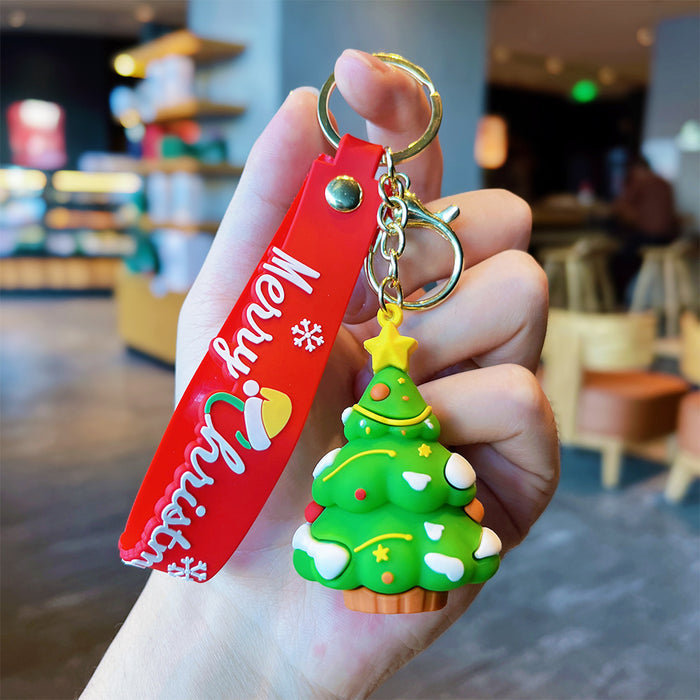 Wholesale  Keychain Christmas Pendant Christmas Tree Reindeer Doll Bag Key Chain Gift