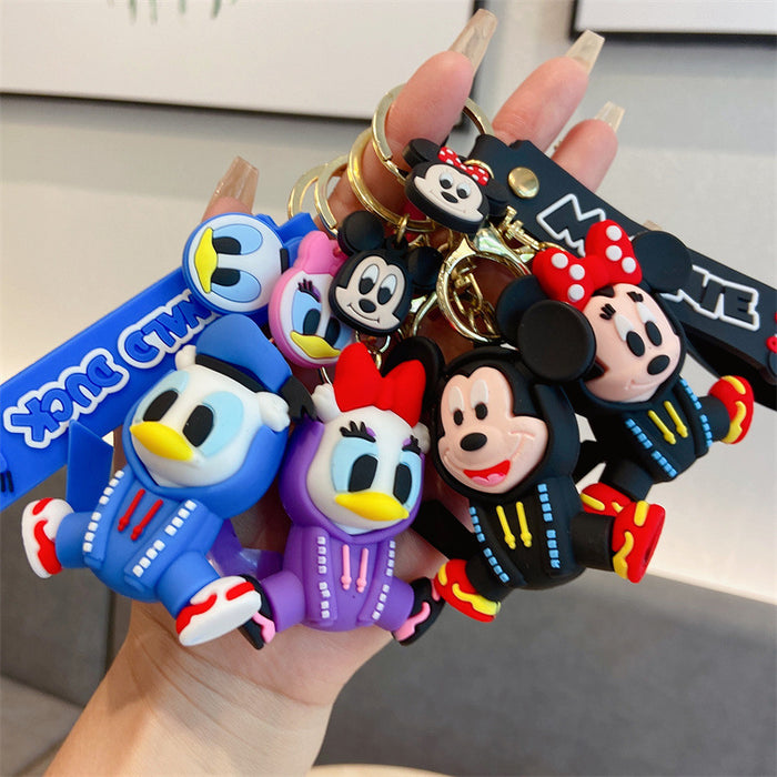 Wholesale Cartoon sweater sitting posture Keychain Car bag pendant cute doll