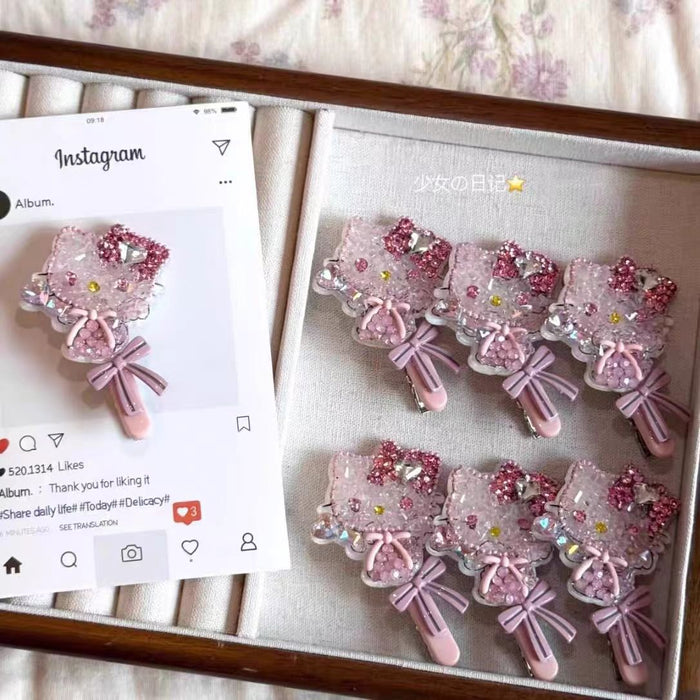 Wholesale Full Diamond Bow Hair Clipsfor Women