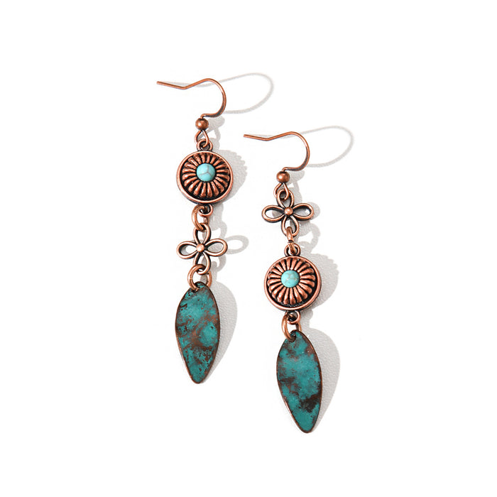 Wholesale Bohemian Vintage Geometric Zinc Alloy Earrings &  Necklace Set - Trendy Jewelry MOQ≥2