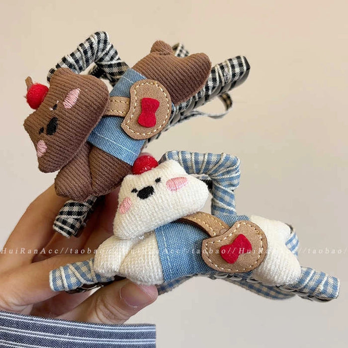 Wholesale Super cute 3D bear hair clips with bows