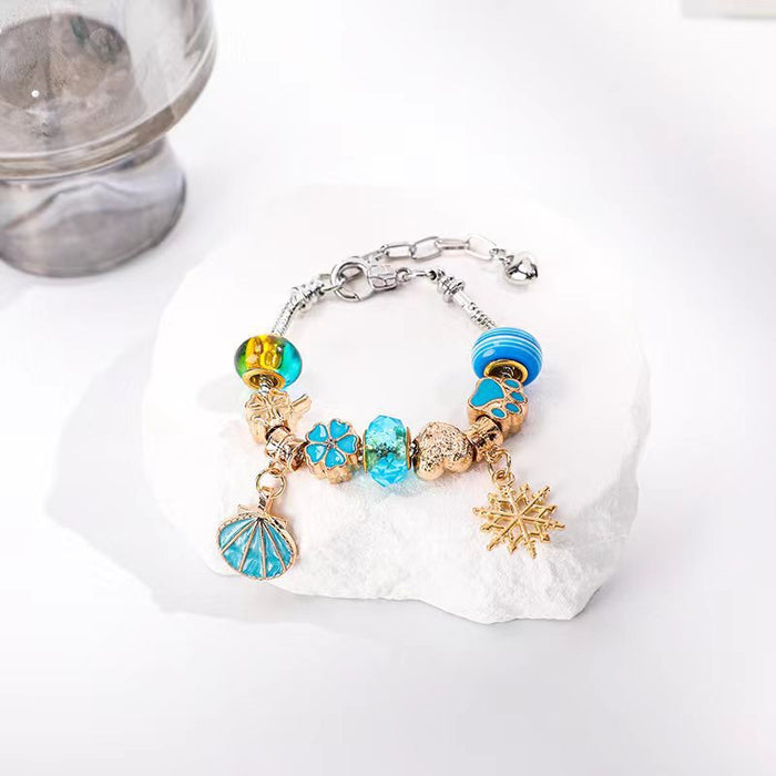 Wholesale Cartoon Large Hole Crystal Beaded Alloy Bracelet JDC-BT-JiYan001