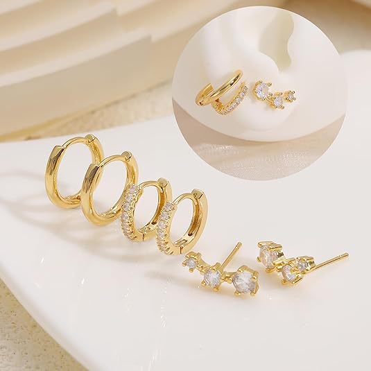 Wholesale Silver Needle Triple Diamond Earrings