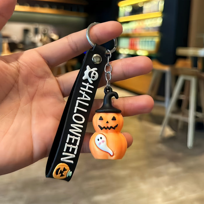 Wholesale PVC Pumpkin Ghost Keychain Spooky Car Key Accessory Party Gift