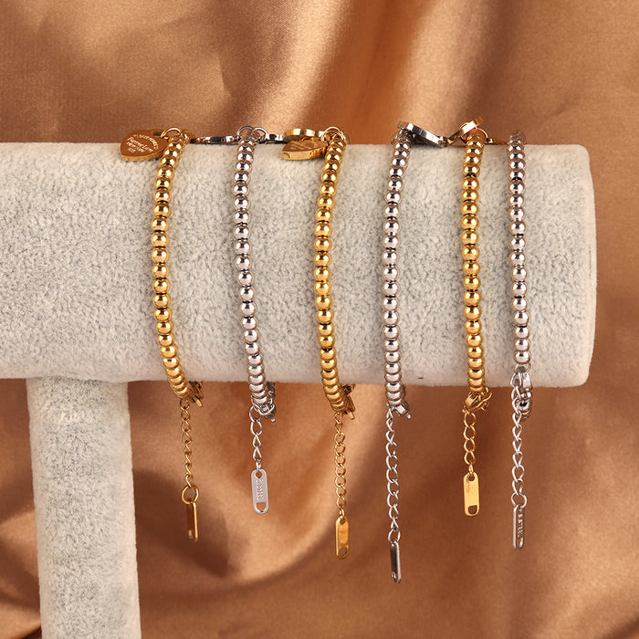 Wholesale Titanium Steel Multi-Color Enamel Peach Heart-Shaped Bracelet