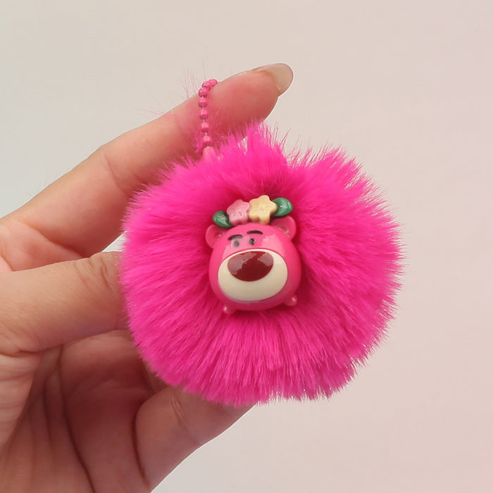 Wholesale Plush Bear Pom Pom Keychain Pendant Fashion Bag Charm For Gift
