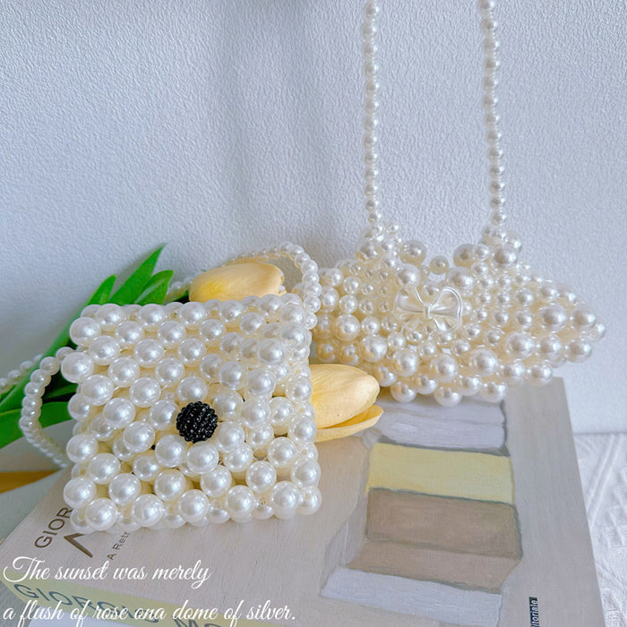 Wholesale Handmade bead bag, new love girl handbag, pearl crossbody bag