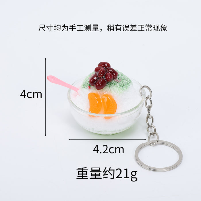 Wholesale Simulated Fruit Shaved Ice Food Pendant In PVC Trendy Bag Charm And Car Key Accessory For Summer MOQ≥5