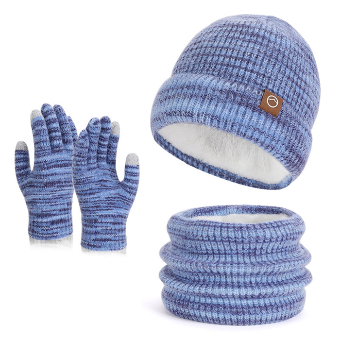 Wholesale Winter hat f and gloves three-piece set