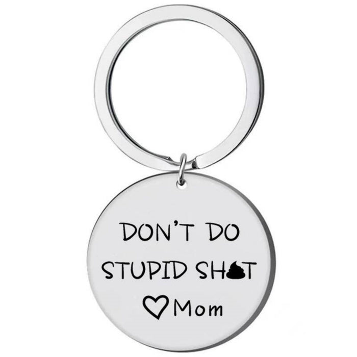 Wholesale Father's Day Mother's Day Round Engraved Stainless Steel Keychain JDC-KC-HuiWen021