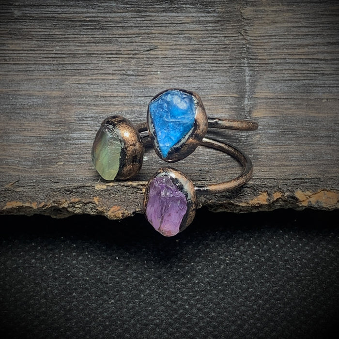 Wholesale Vintage handmade copper plated adjustable ring with an opening