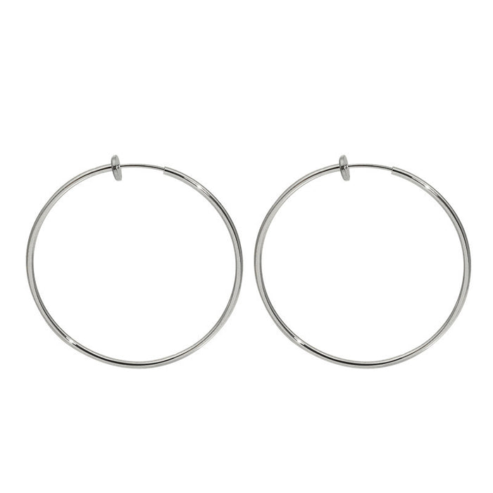 Wholesale Earrings without ear holes, ear clips with exaggerated large circles, stainless steel ear clips, fashionable, personalized and elegant earrings