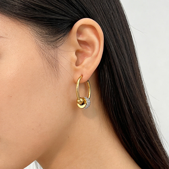 Wholesale Minimalist Stainless Steel Versatile Hoop Earrings