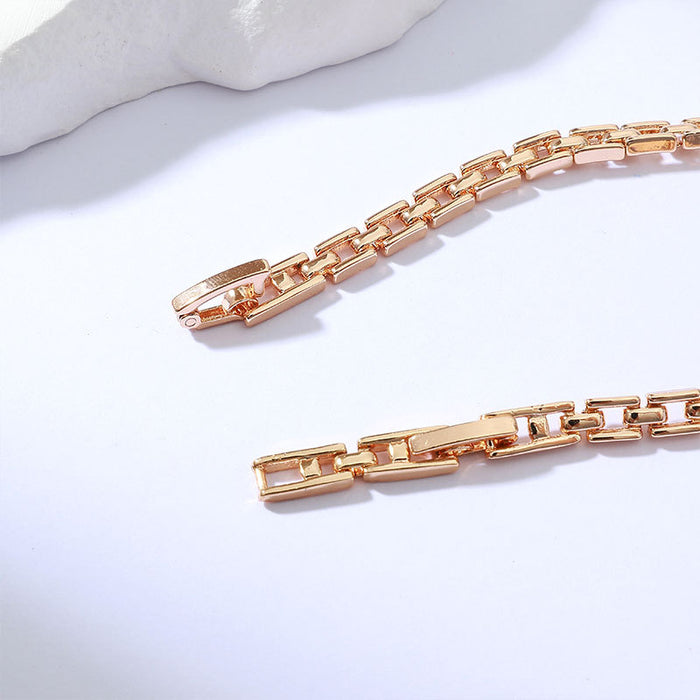 Wholesale Copper inlaid zircon bracelet European new style daily high-end feeling light luxury bracelet horseshoe buckle diamond inlaid bracelet