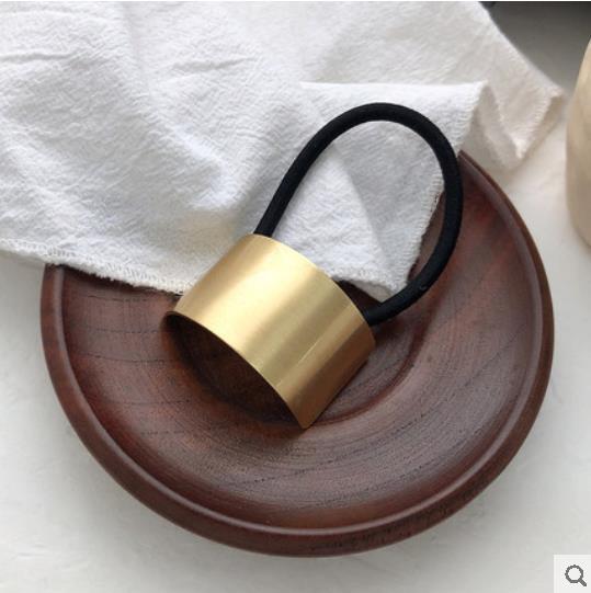 Wholesale Metal Wire-drawing Hair Rope Women's High Stretch Hair Rope Rubber Band Hair Accessories