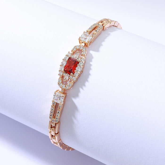 Wholesale Copper inlaid zircon bracelet European new style daily high-end feeling light luxury bracelet horseshoe buckle diamond inlaid bracelet