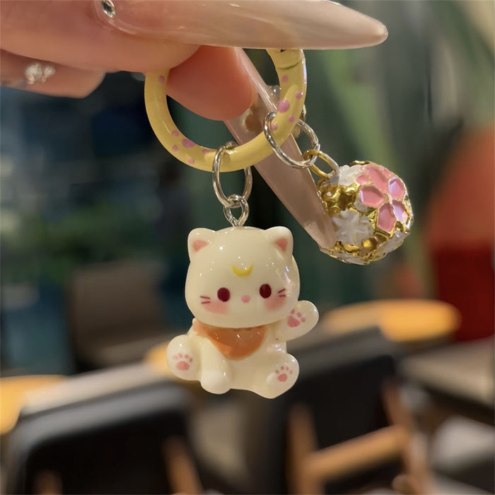 Wholesale Cute Cat Bell Keychain Girl's Bag Accessories Pendant