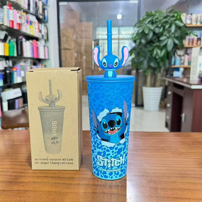 Wholesale Cartoon Large-Capacity Simple Thermos Cup Coffee Cup Portable Car Straw Cup