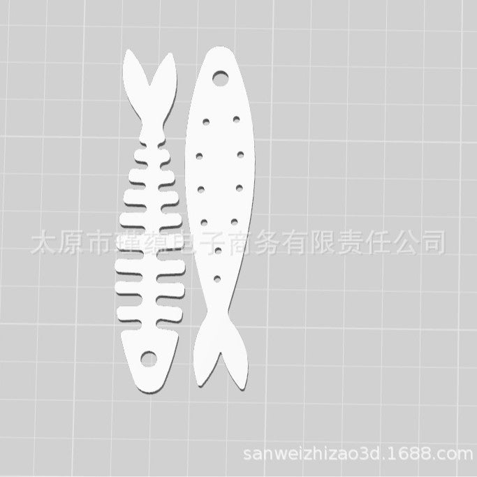 Wholesale Plastic Sardine Tin Jewelry Box Fishbone Earring Organizer European Style Boutique Resale