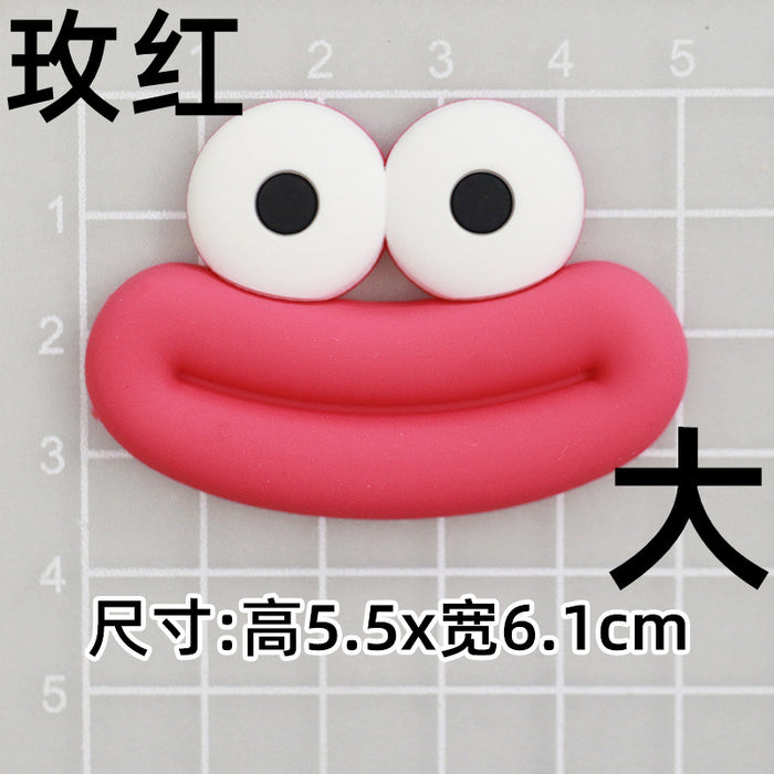 Wholesale 5pcs Big Small size cartoon sausage mouth eyes charger protective cover plush toy hairpin phone case accessories