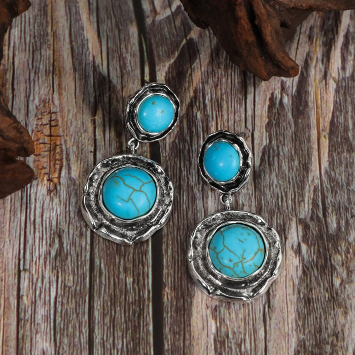 Wholesale Ethnic Style Turquoise Earrings JDC-ES-JunJie004