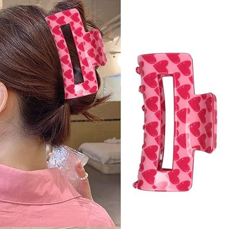 Wholesale Love Heart Acrylic Hair Clip – Sweet Ponytail Gripper MOQ≥2