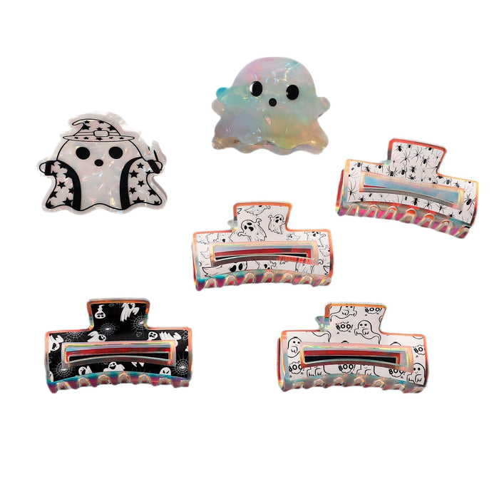 Wholesale  Pumpkin Ghost Laser Effect Printed Clip Shark Clip Hair Accessory