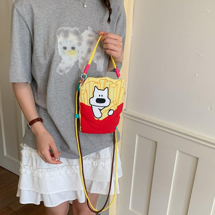 Wholesale Cute Hedgehog Embroidery Nylon Crossbody Phone Bag Shoulder Bag Fashion Accessory Gift
