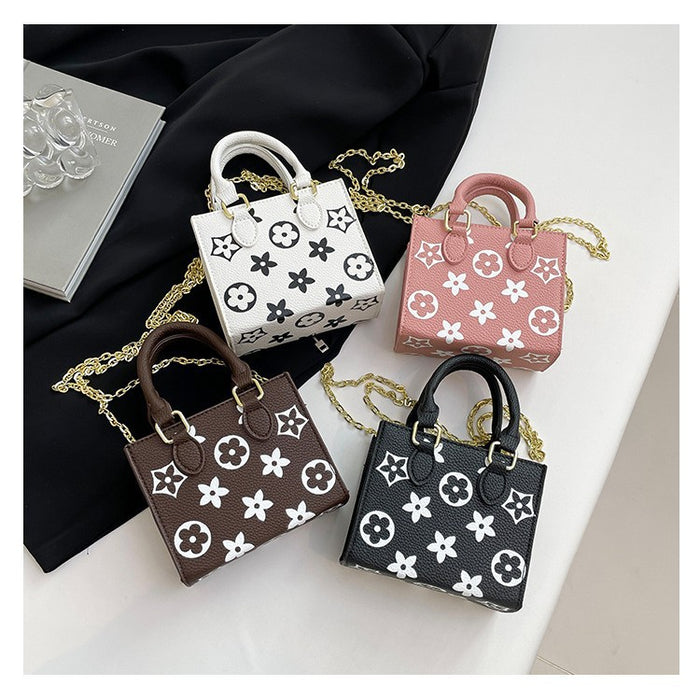 Wholesale Contrast Color Printed Portable Square Bag