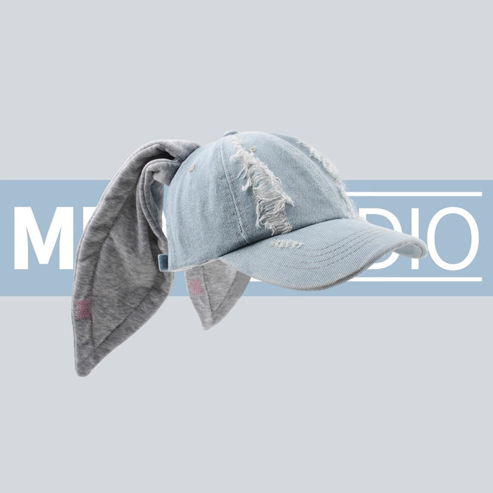 Wholesale Washed Denim Rabbit Ear Baseball Caps JDC-FH-DaBo002