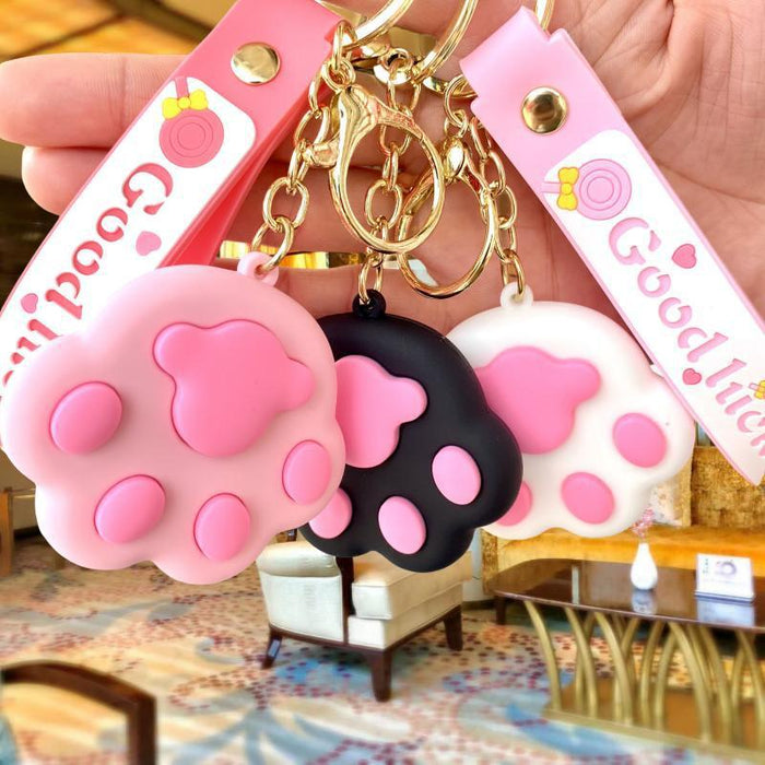 Wholesale Silicone Cartoon Cat Paw Keychain JDC-KC-MingT244