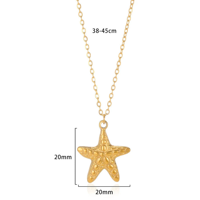 Wholesale Stainless steel shell necklace, starfish pendant necklace