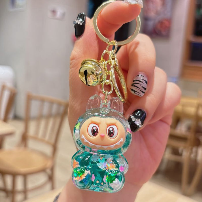 Wholesale acrylic rab cloth quicksand key chain pendant  key chain gift