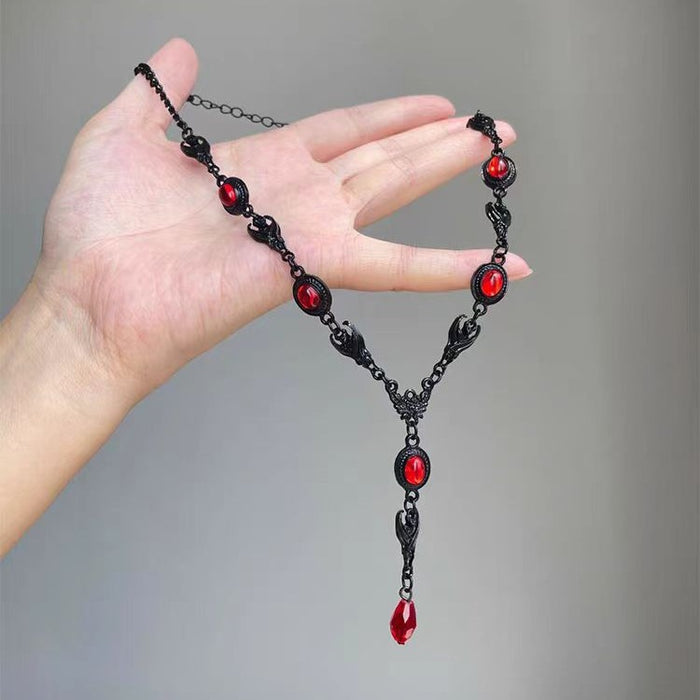 Wholesale Color blocking necklace, personalized water droplet pendant, collarbone chain