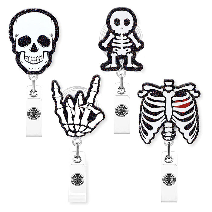 Wholesale Acrylic Skull Extendable Scroll Keychain JDC-KC-ZhuoJin004