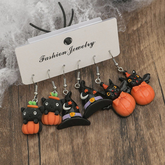 Wholesale Halloween Series Pumpkin Ghost Acrylic Earring Set JDC-ES-JunJie014