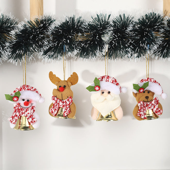 Wholesale Christmas Cartoon Pendant Santa Elk Decoration Pendant Christmas Tree Bell Hanging Ornaments
